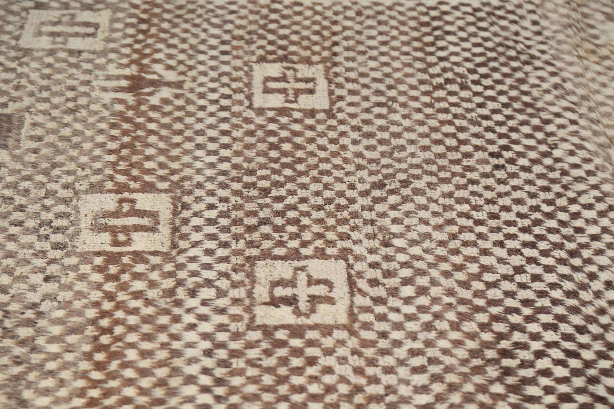 Persischer Gabbeh Small Teppich - Wolle Braun Elfenbein Design - 97659 im Zustand „Hervorragend“ im Angebot in Dallas, TX