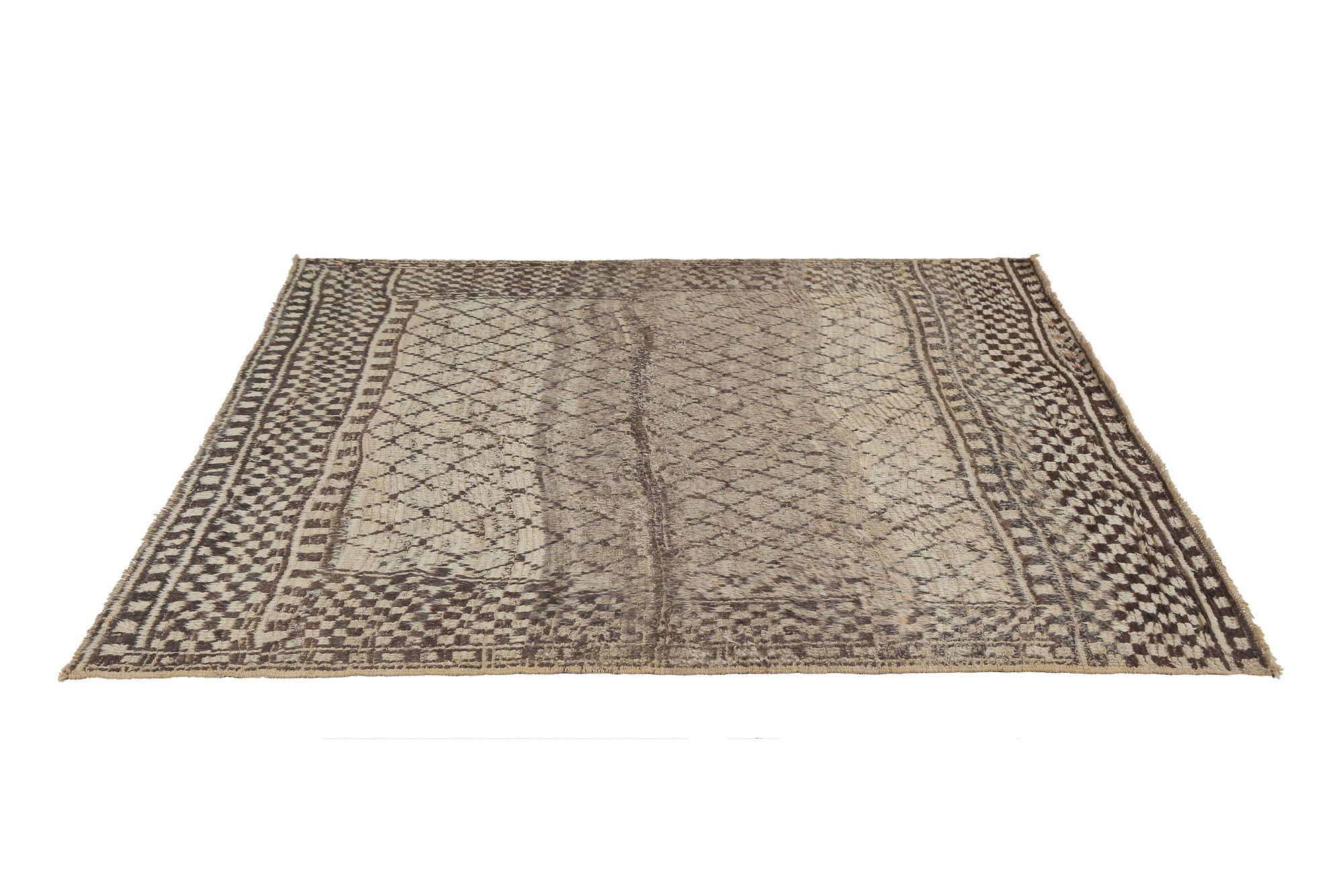 Iracheno Tappeto persiano Gabbeh Small - Lana Marrone Avorio Design - 97663 in vendita