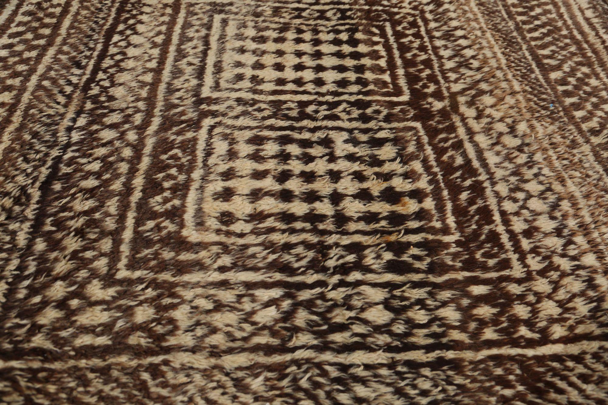 Tappeto persiano Gabbeh Small - Lana Marrone Avorio Design - 97757 In condizioni ottime in vendita a Dallas, TX
