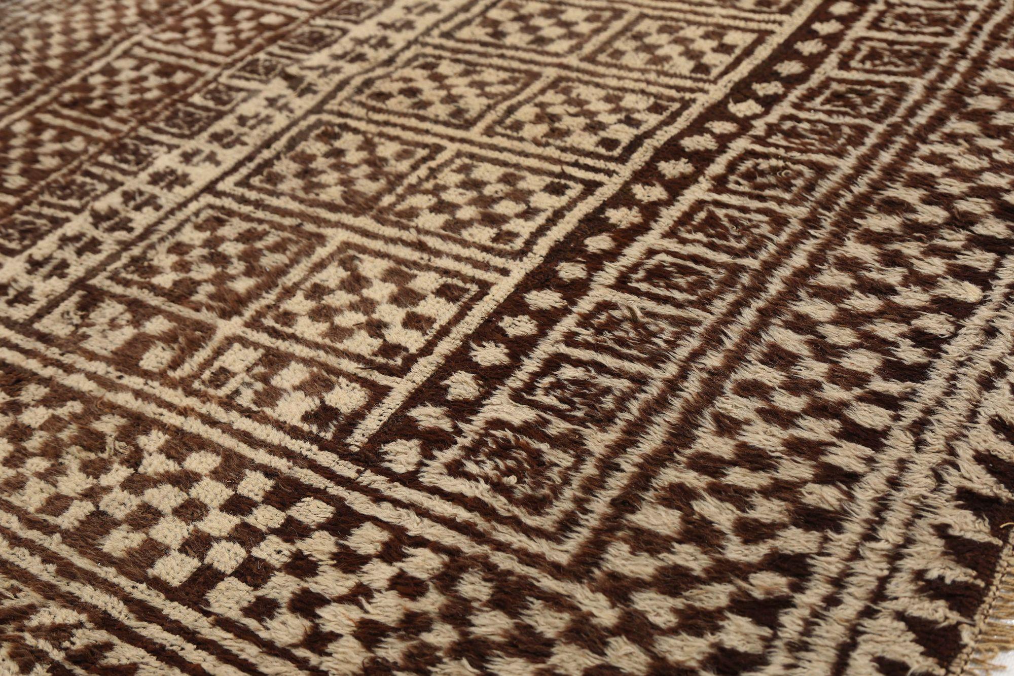 Tribale Tappeto persiano Gabbeh Small - Lana Marrone Avorio Design - 97758 in vendita