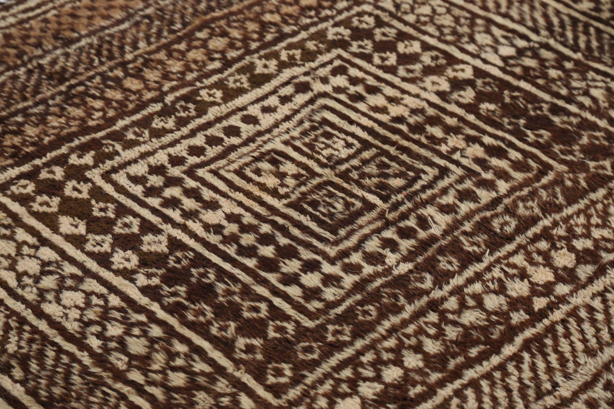 Iracheno Tappeto persiano Gabbeh Small - Lana Marrone Avorio Design - 97760 in vendita