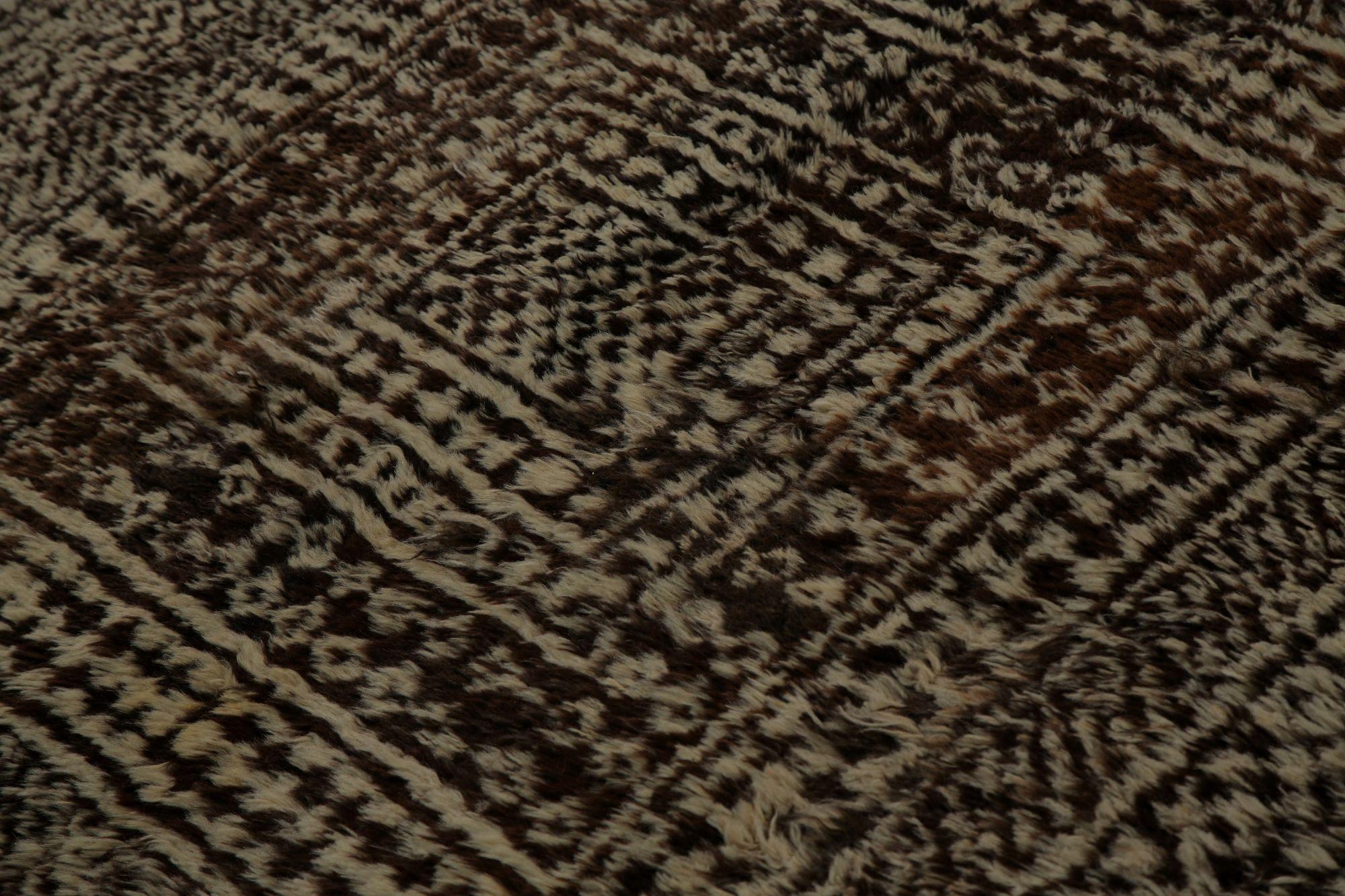 Iracheno Tappeto persiano Gabbeh Small - Lana Marrone Avorio Design - 97821 in vendita