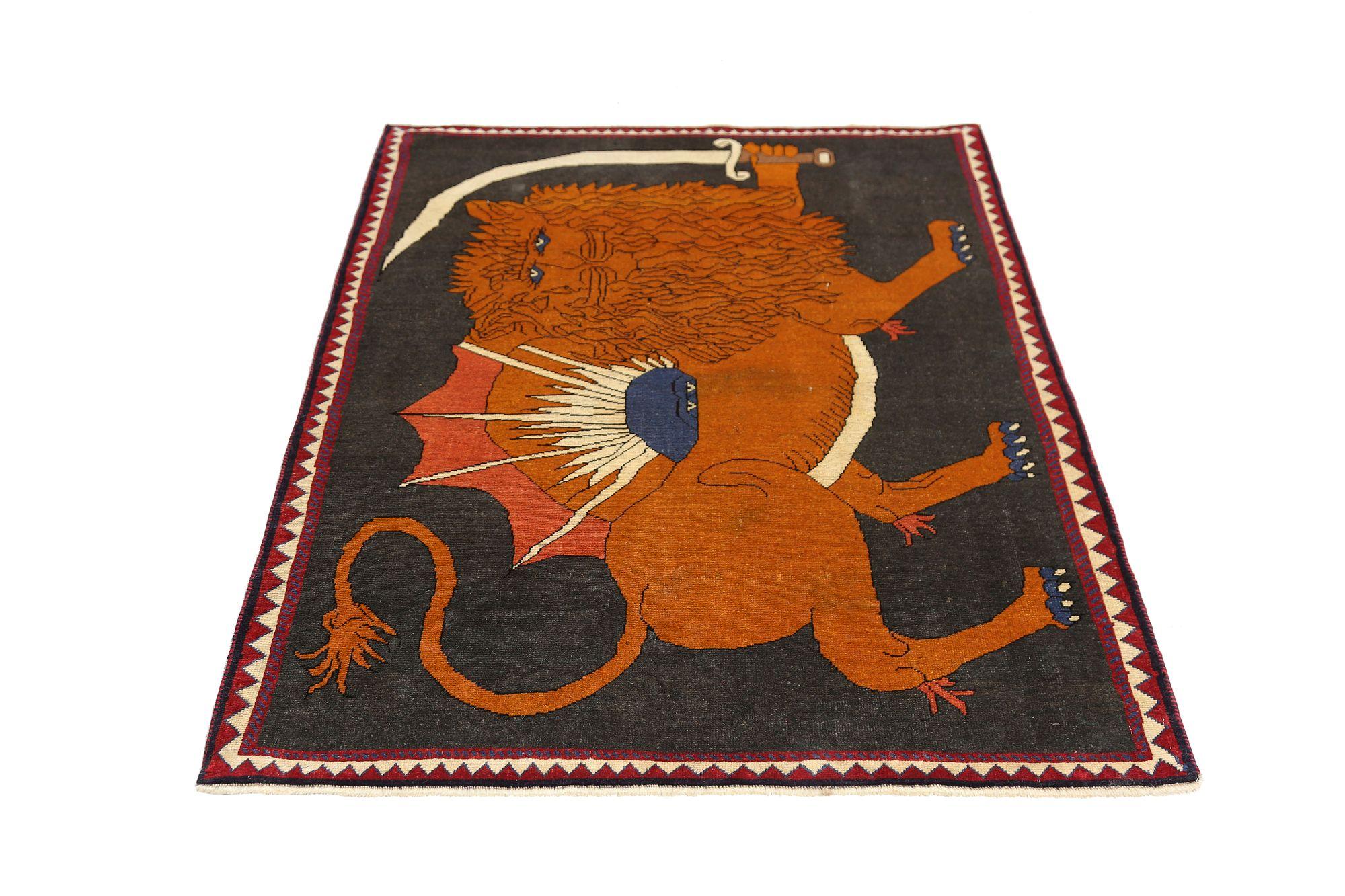 Petit tapis persan Gabbeh - Design en laine gris jaune - 96928 Excellent état - En vente à Dallas, TX