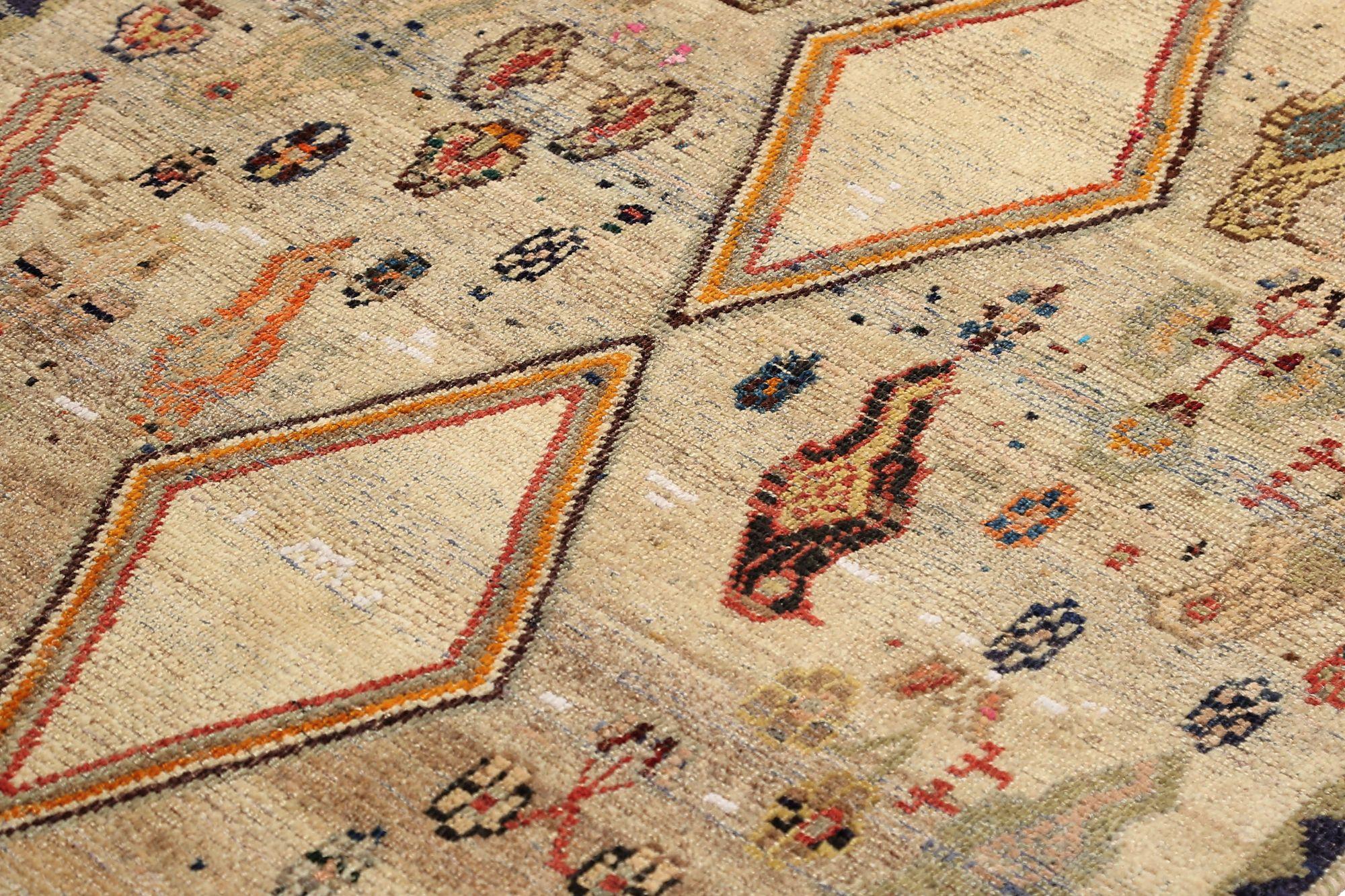 Persischer Gabbeh Small Teppich - Wolle Elfenbein Design - 96710 (20. Jahrhundert) im Angebot
