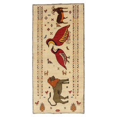 Tappeto persiano Gabbeh Small - Disegno in lana e avorio - 96932