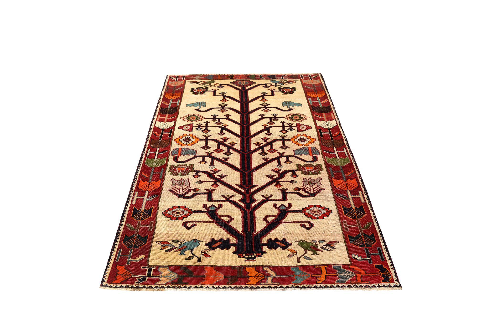 Tappeto persiano Gabbeh Small - Disegno in lana e avorio - 97063 In condizioni ottime in vendita a Dallas, TX