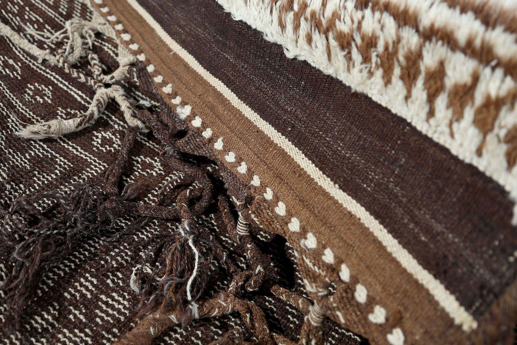 Persischer Gabbeh Small Teppich - Wolle Elfenbein Design - 97563 (Stammeskunst) im Angebot