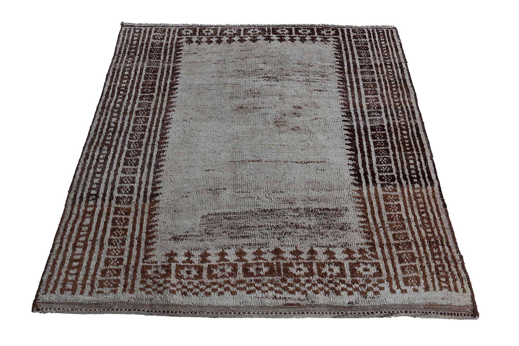 Persischer Gabbeh Small Teppich - Wolle Elfenbein Design - 97570 im Zustand „Hervorragend“ im Angebot in Dallas, TX