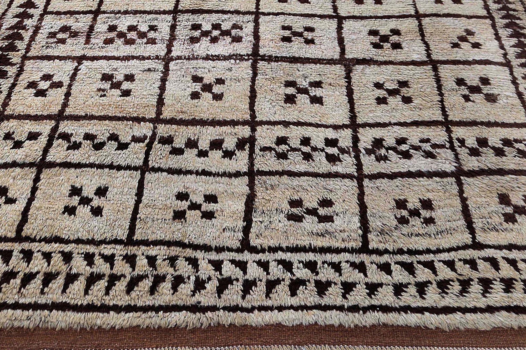 Persischer Gabbeh Small Teppich - Wolle Elfenbein Design - 97572 im Zustand „Hervorragend“ im Angebot in Dallas, TX
