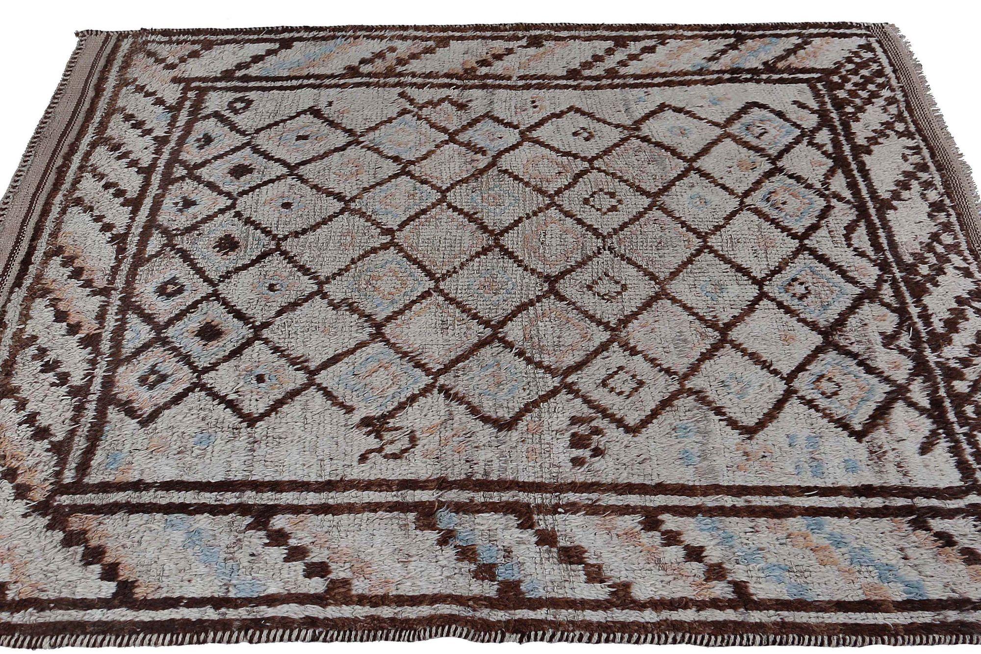 Persischer Gabbeh Small Teppich - Wolle Elfenbein Design - 97578 im Zustand „Hervorragend“ im Angebot in Dallas, TX