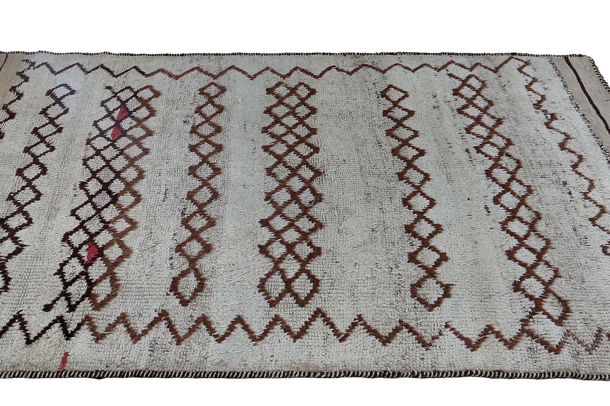Persischer Gabbeh Small Teppich - Wolle Elfenbein Design - 97589 (Irakisch) im Angebot