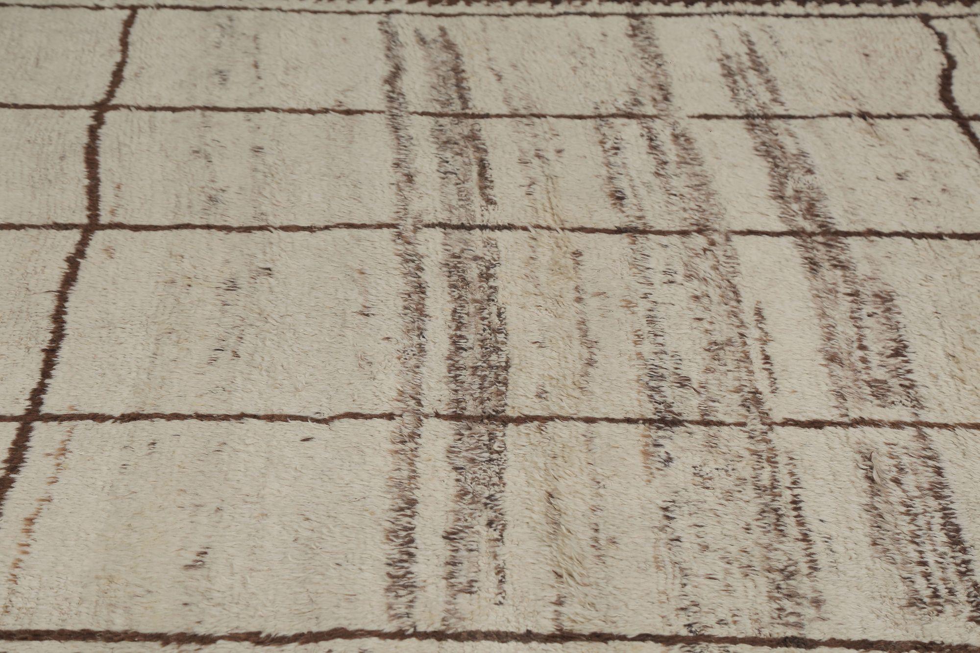 Persischer Gabbeh Small Teppich - Wolle Elfenbein Design - 97662 im Zustand „Hervorragend“ im Angebot in Dallas, TX