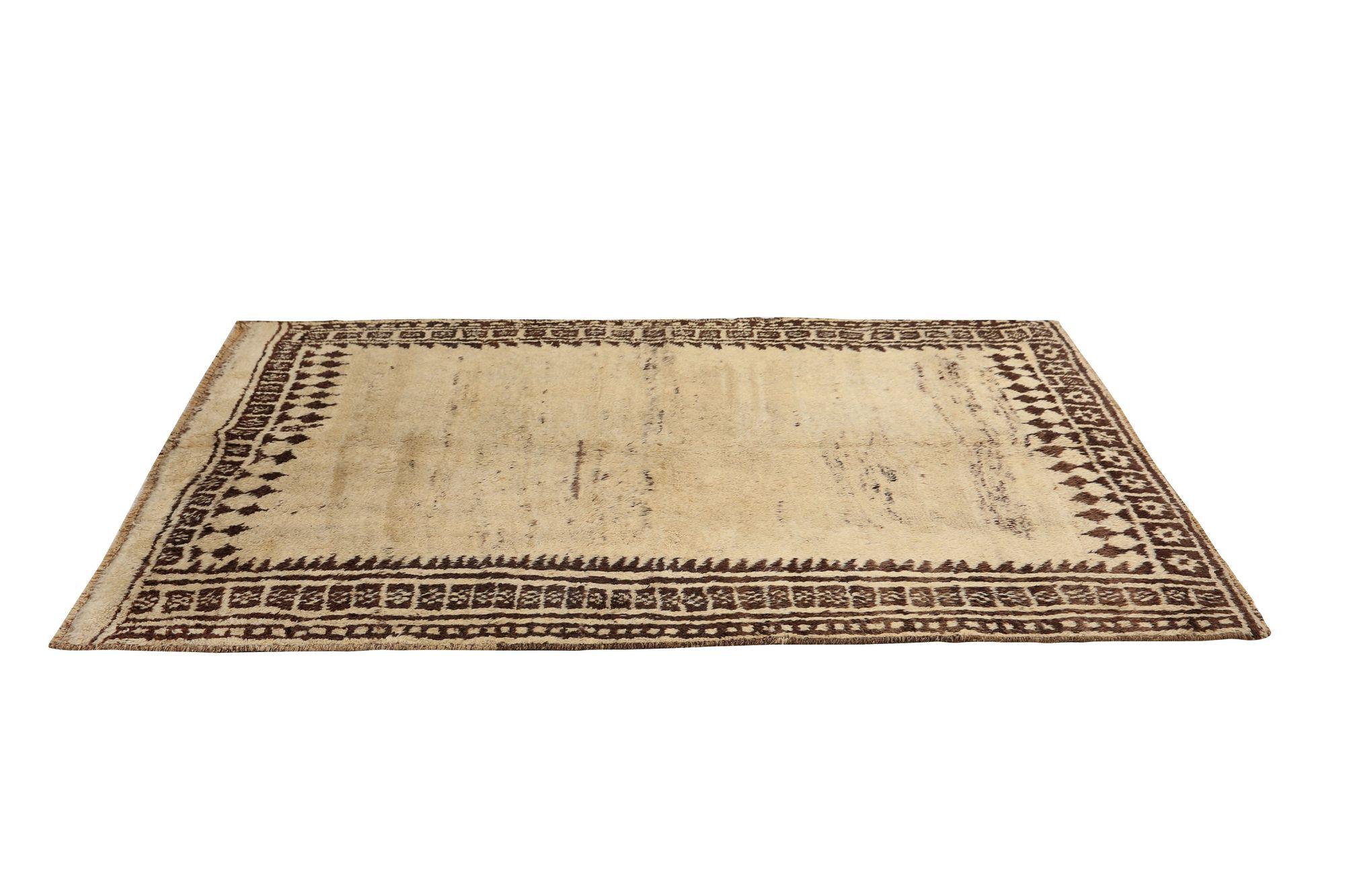 Persischer Gabbeh Small Teppich - Wolle Elfenbein Design - 97699 im Zustand „Hervorragend“ im Angebot in Dallas, TX