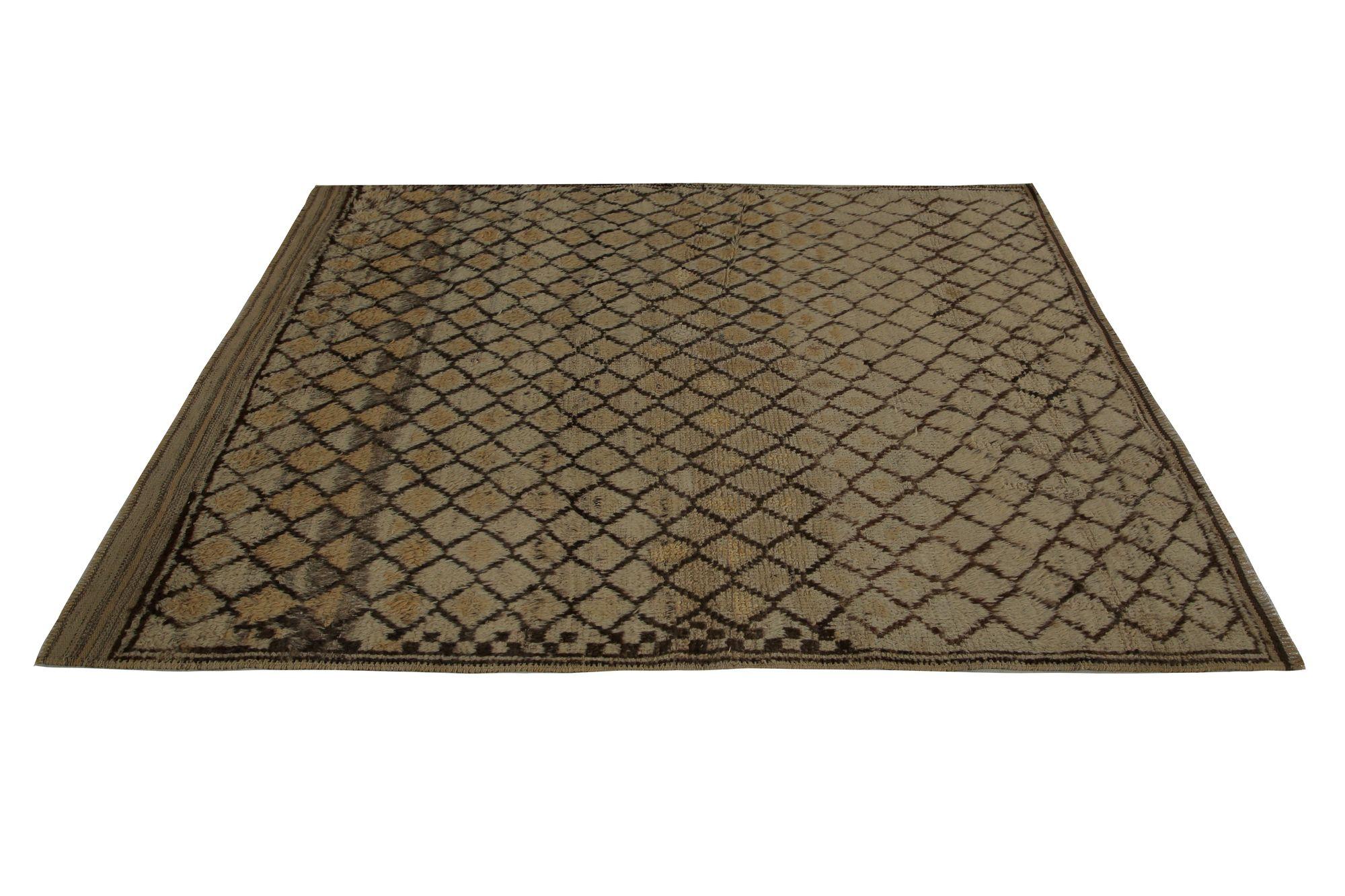 Tappeto persiano Gabbeh Small - Lana Avorio Taupe Design - 96985 In condizioni ottime in vendita a Dallas, TX