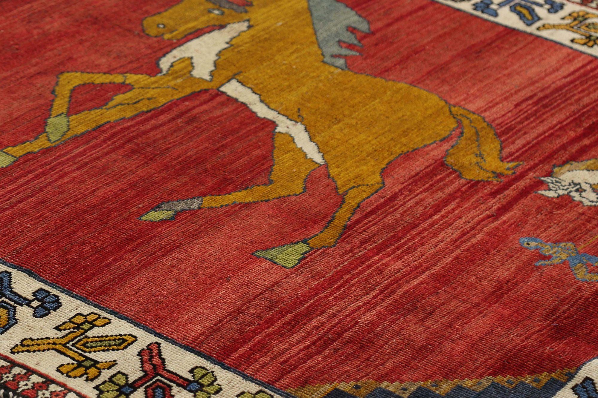 Persischer Gabbeh Kleiner Teppich - Wolle Rot Design - 96719 im Zustand „Hervorragend“ im Angebot in Dallas, TX