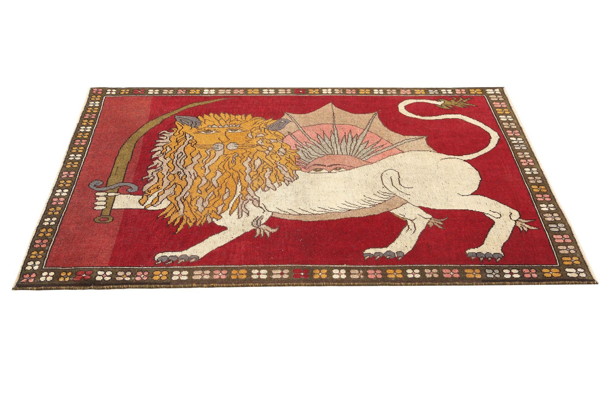 Persischer Gabbeh Kleiner Teppich - Wolle Rot Design - 96727 im Zustand „Hervorragend“ im Angebot in Dallas, TX