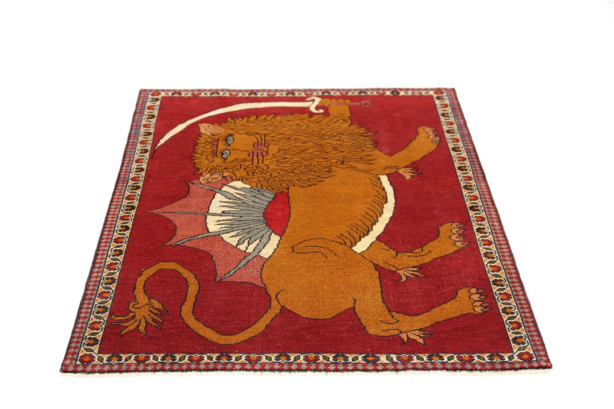Persischer Gabbeh Kleiner Teppich - Wolle Rot Design - 96931 (Irakisch) im Angebot