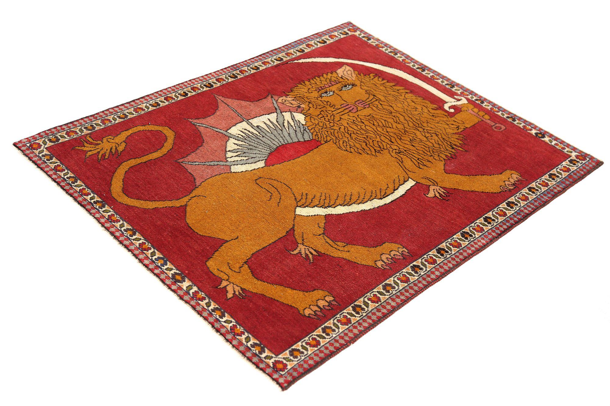 Persischer Gabbeh Kleiner Teppich - Wolle Rot Design - 96931 im Zustand „Hervorragend“ im Angebot in Dallas, TX
