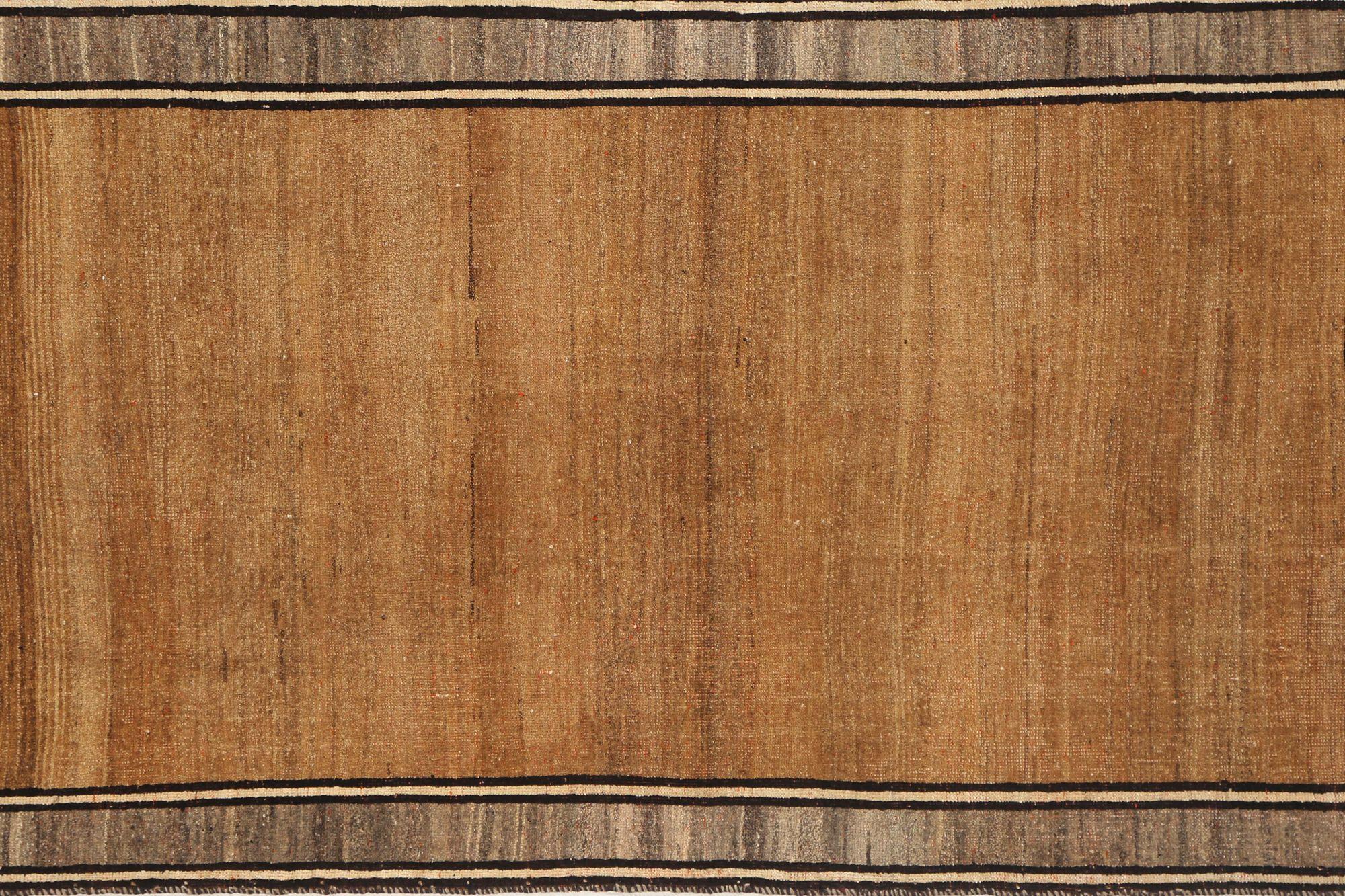 Persian Gabbeh Small Rug - Wool Taupe Yellow Design - 97743 In Excellent Condition For Sale In Dallas, TX
