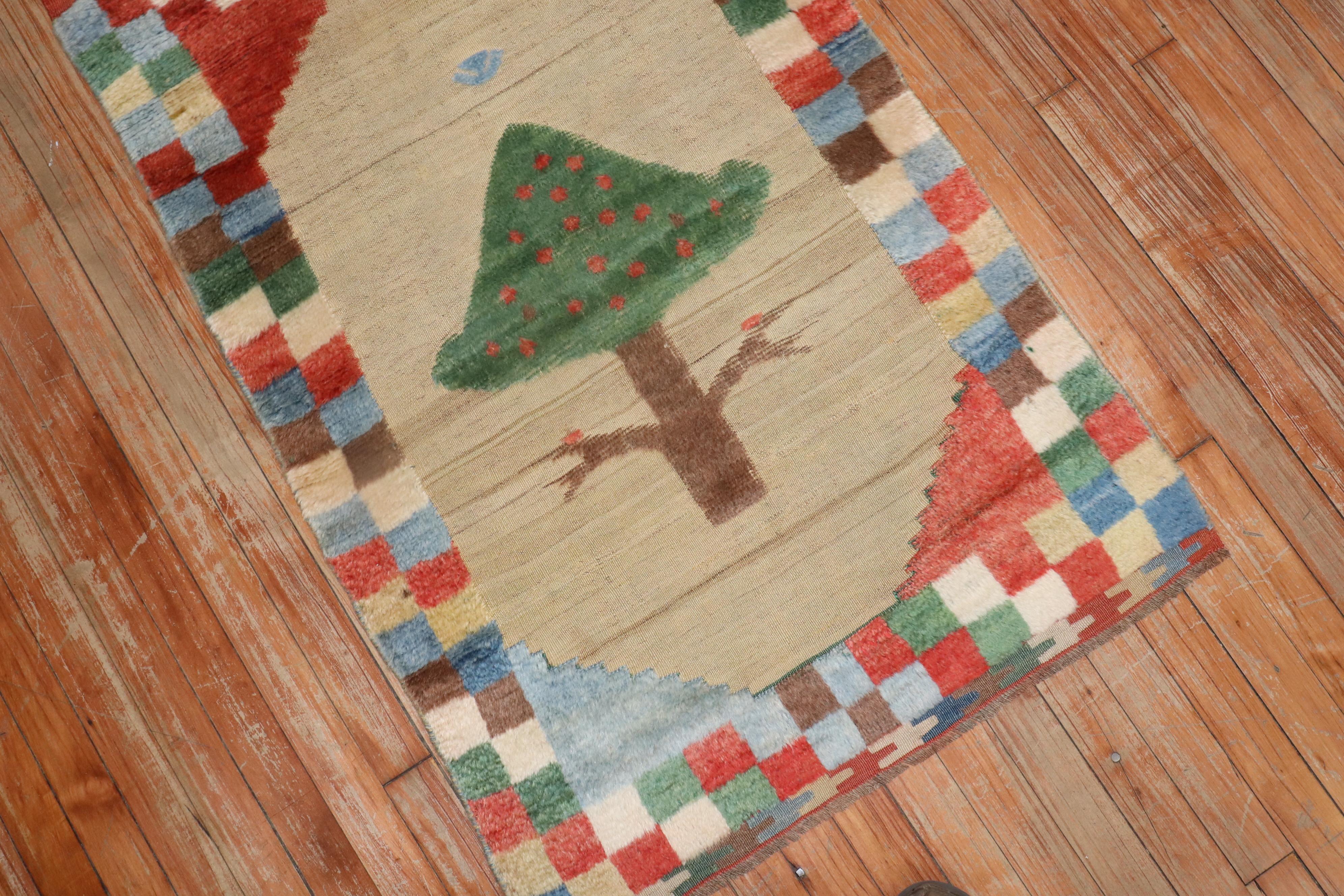 Tessuto a mano Tappeto Zabihi Collection'S Persian Gabbeh Souf in vendita