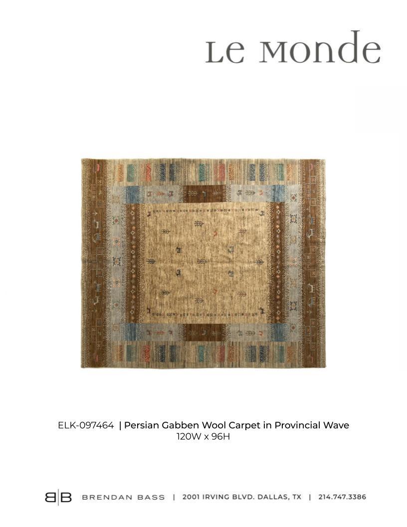 Persian Gabbeh Wool Carpet in Provincial Weave For Sale 1