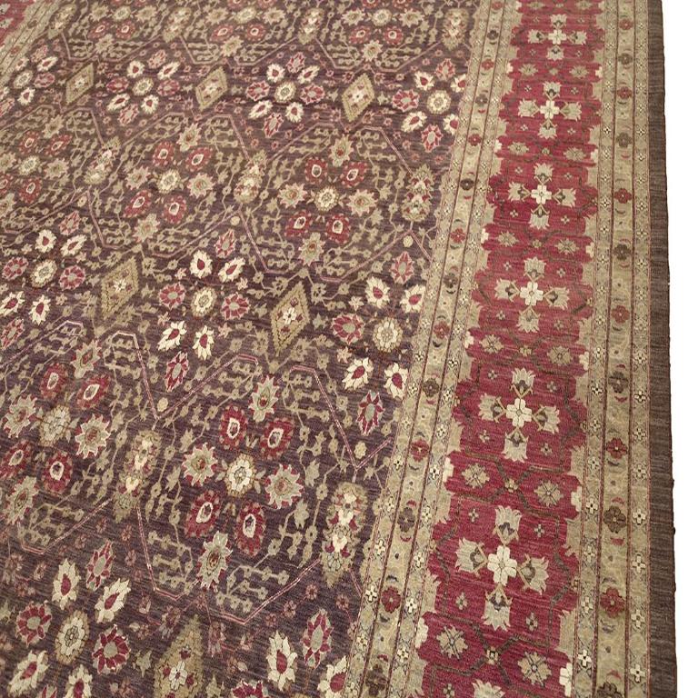 Tappeti persiani Haji Jalili - Lana Marrone Avorio Rosso Design - 93011 In condizioni ottime in vendita a Dallas, TX