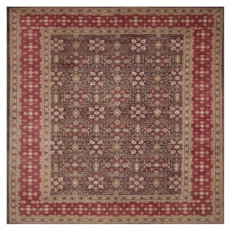 Tappeti persiani Haji Jalili - Lana Marrone Avorio Rosso Design - 93011 in vendita