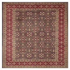 Tapis persan Haji Jalili - Laine Brown Ivory Red Design - 93011