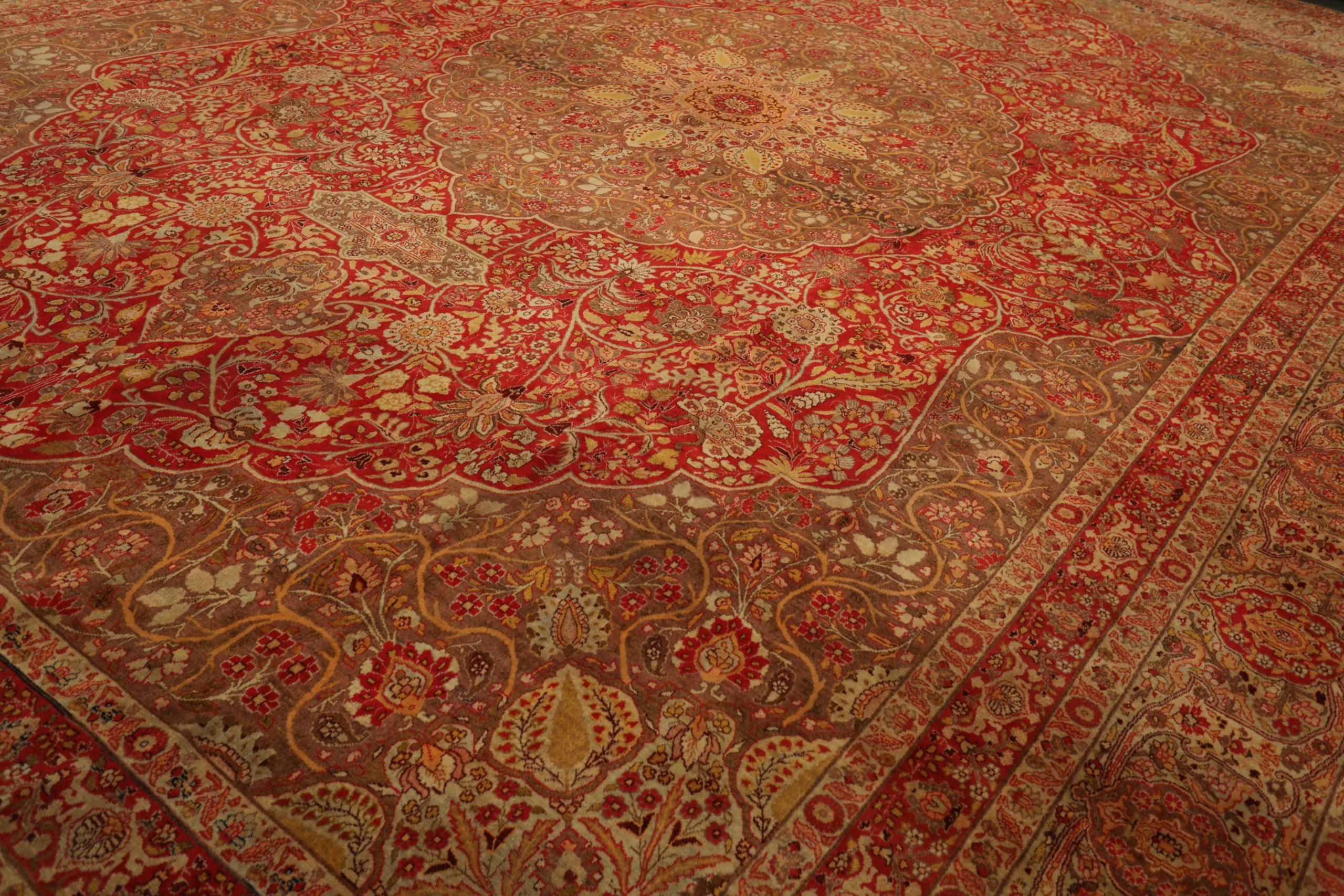 Persischer Haji Jalili Übergroßer Teppich - Wolle Rotes Design - 93386 (Irakisch) im Angebot