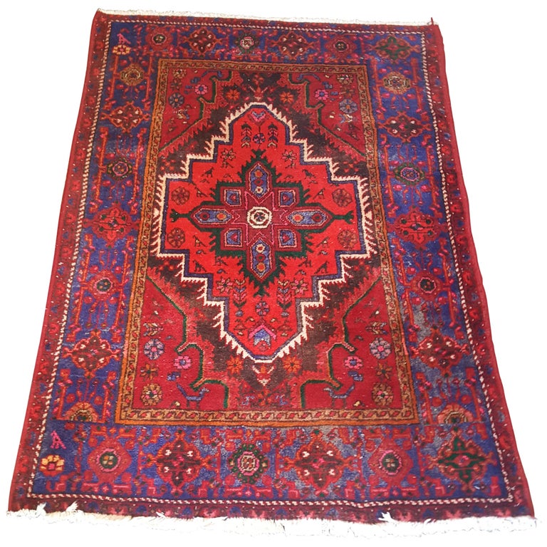 Persian Hamadam Woolen Rug at 1stDibs