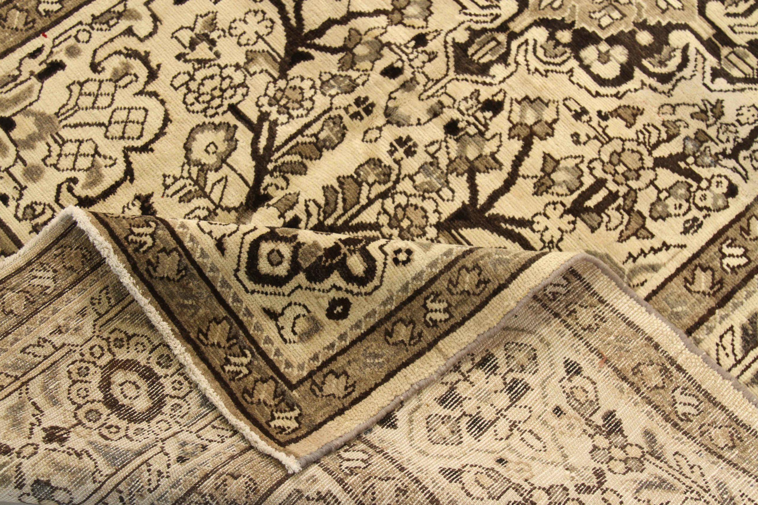 Asiatico Tappeti persiani Hamadan Circa 1910 - Lana Marrone Avorio Taupe 74028 in vendita