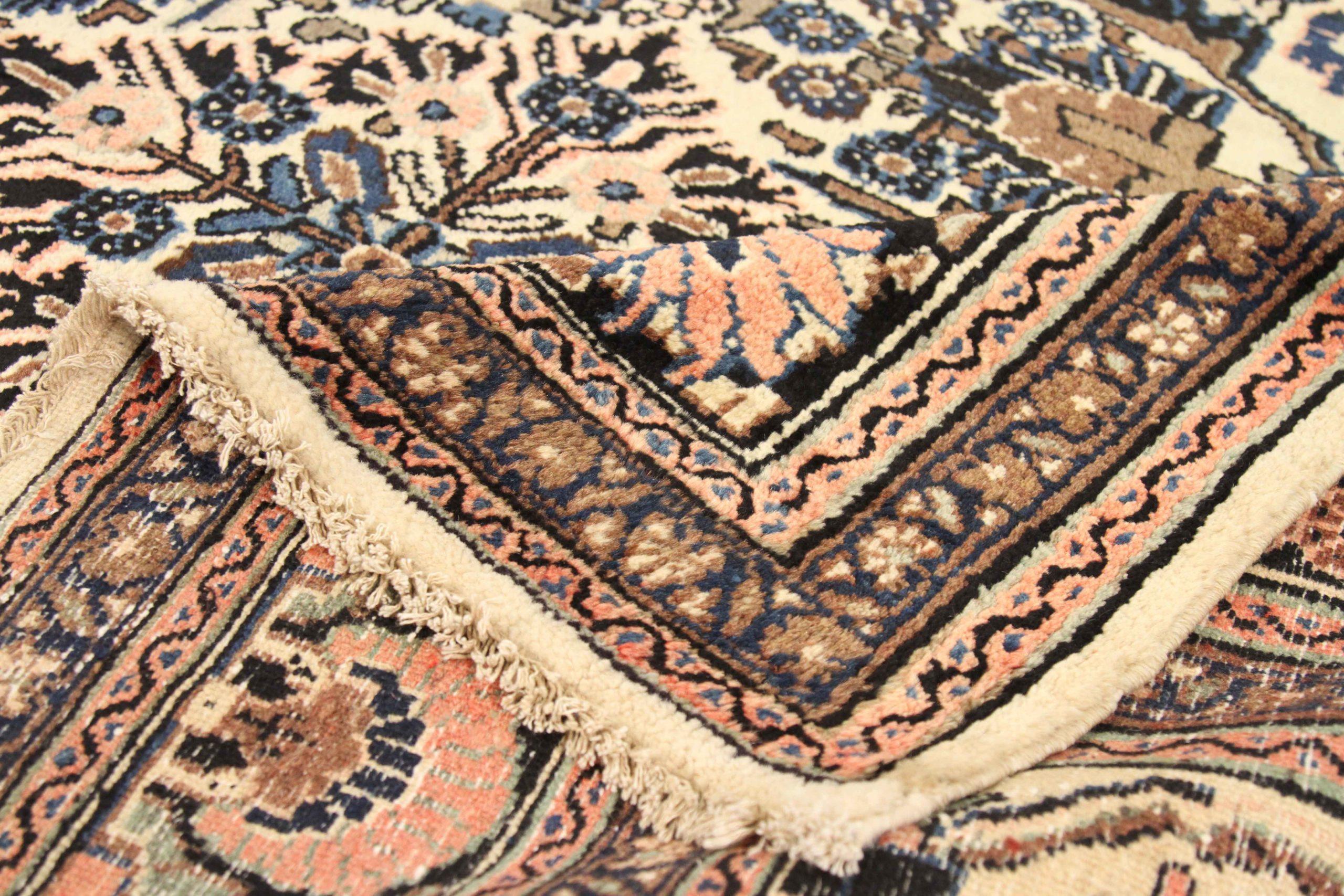 Tappeti persiani Hamadan Circa 1940 - Lana Marrone Avorio Rosa 71704 In condizioni ottime in vendita a Dallas, TX
