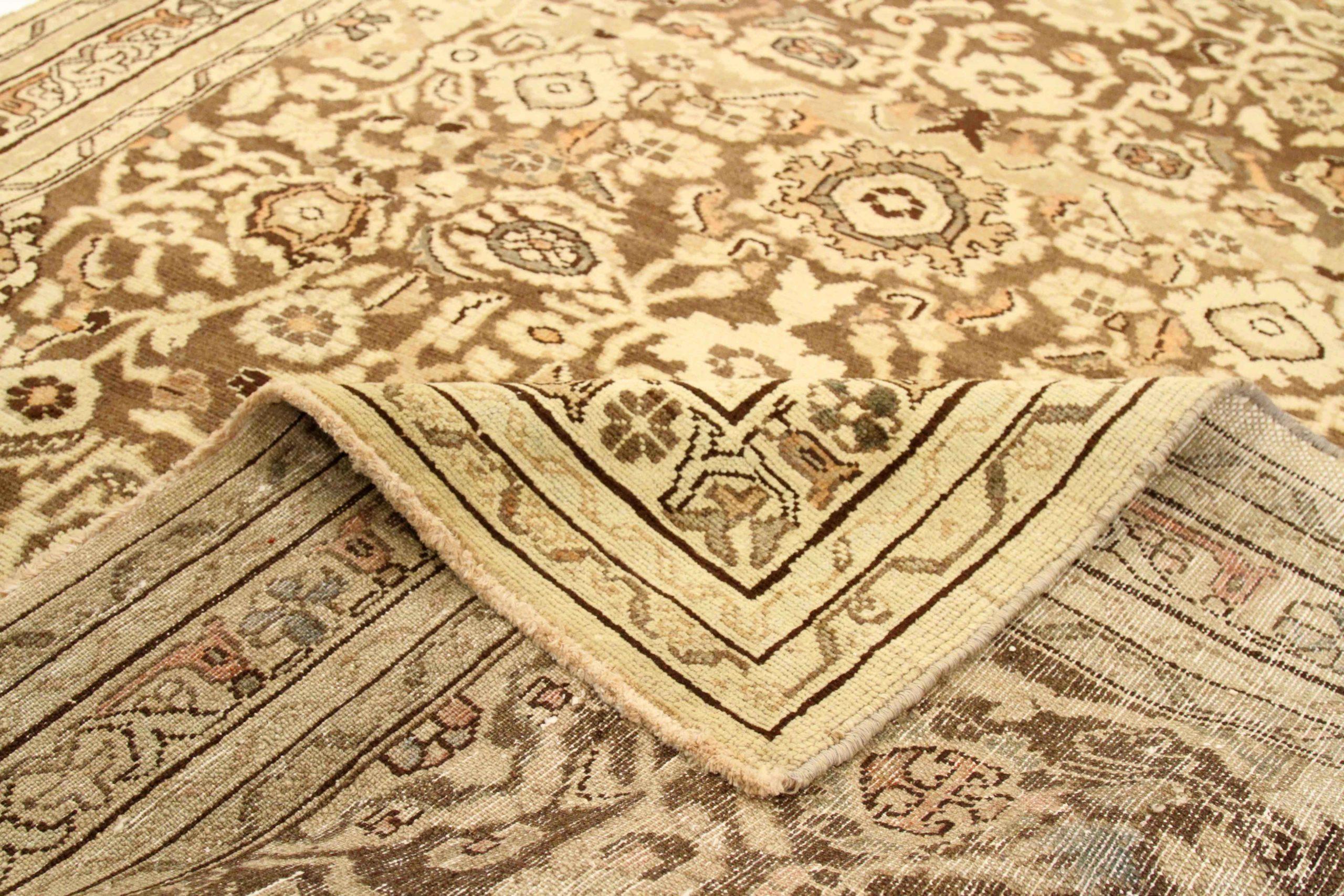 Irakien Tapis persan Hamadan - Laine Brown Ivory Design - 75808 en vente