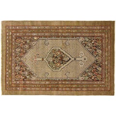 Antique Persian Hamadan Camel Hair Oriental Rug, in Small Size, with Earth Tones