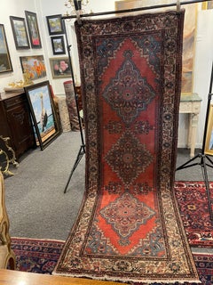 Persian Hamadan Runner, Wool, Early 20th Century, Iran, 121x43 Inches