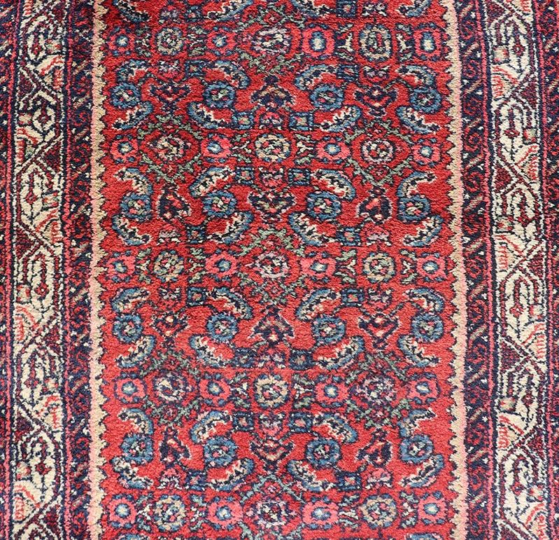 Persian Hamadan runner with missing one end.  Measures: 2'9 x 8'7 