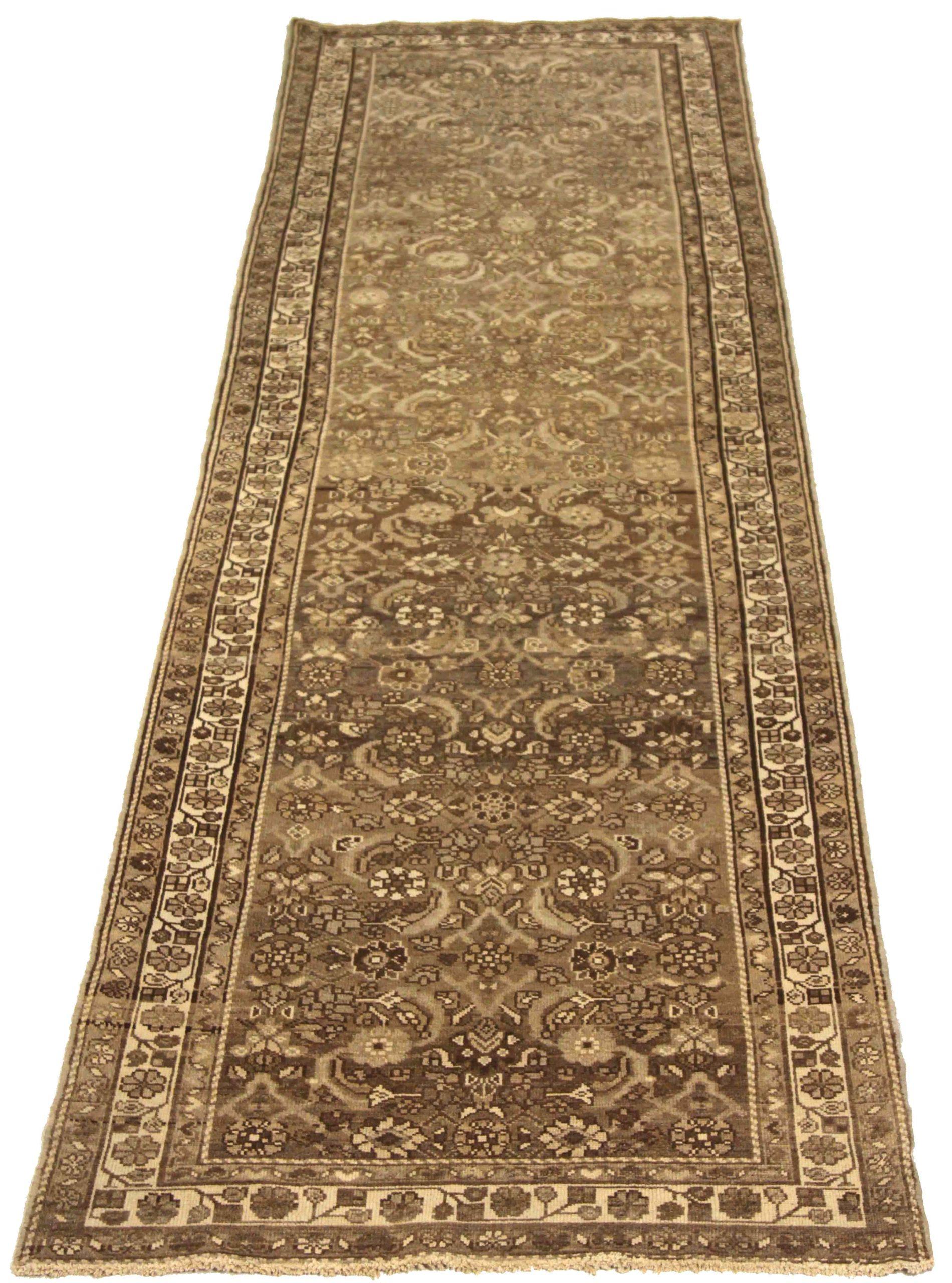 Discover the elegance of Persian Hamadan featuring Runner Rug in Circa 1880. Designed with Wool and BrownIvoryTaupe, this exclusive design is perfect for enhancing your space.