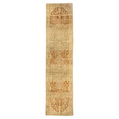 Persian Hamadan Runner Rug - Wool Brown Ivory Taupe Design - 75608