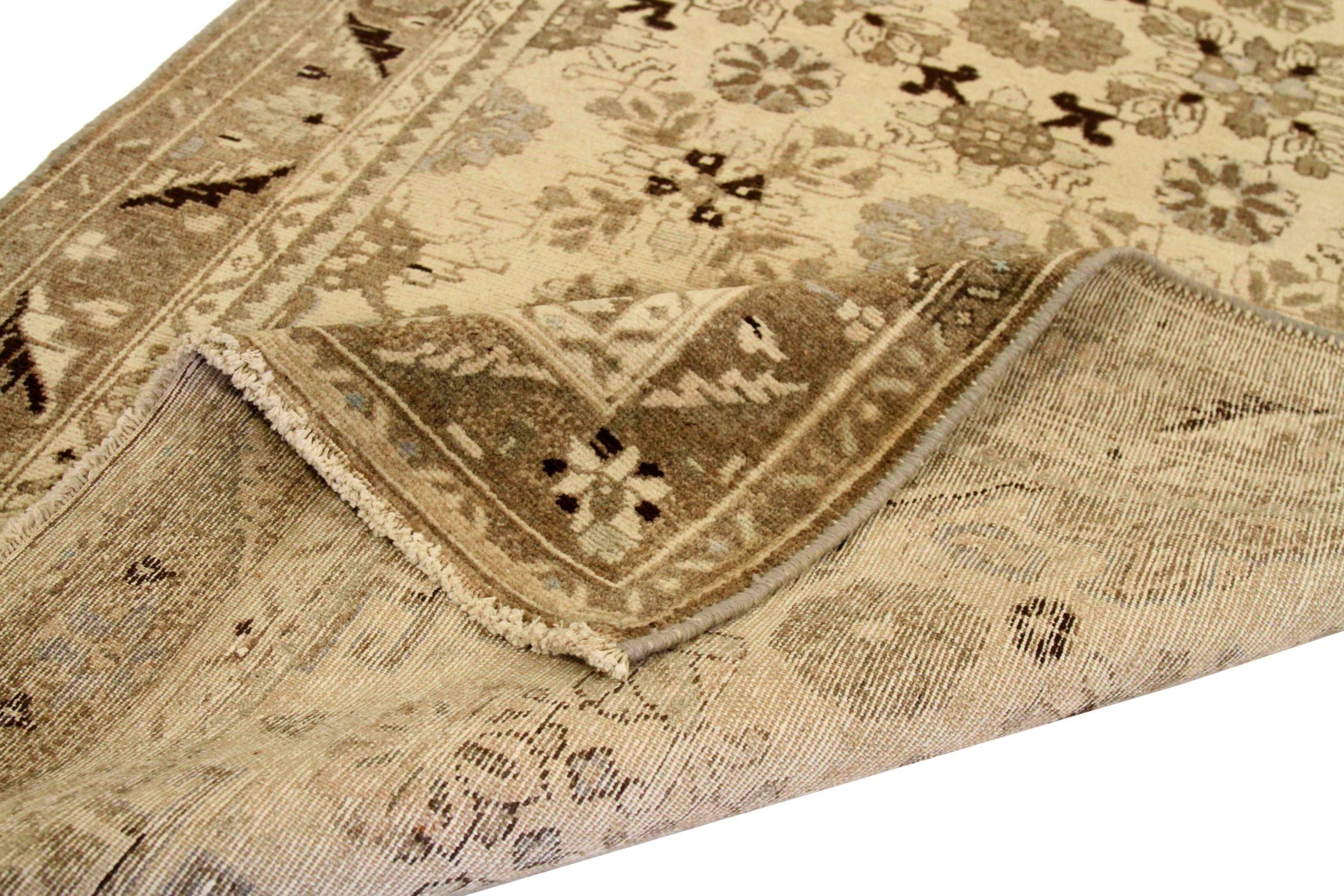 Asiatico Tappeto persiano Hamadan runner CIRCA 1910 - Lana Marrone Avorio 74056 in vendita