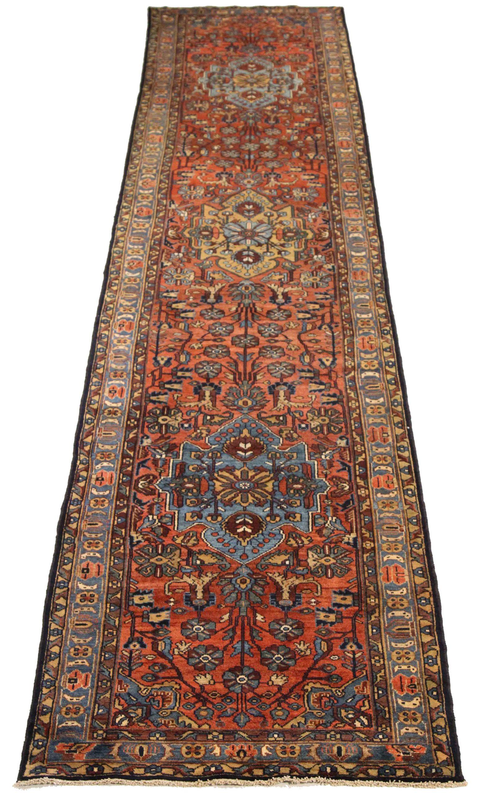 Discover the elegance of Persian Hamadan featuring Runner Rug in Circa 1880. Designed with Wool and BlueRedYellow, this exclusive design is perfect for enhancing your space.