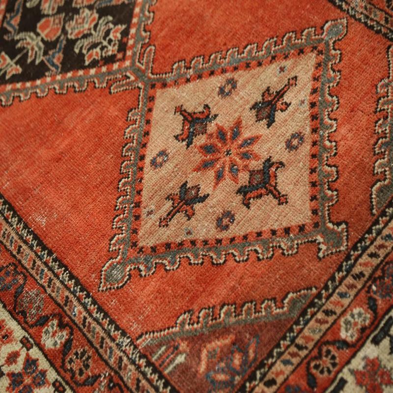 Persischer Hamadan-Läufer aus Wolle – orangefarbenes Design – 99388 (Irakisch) im Angebot