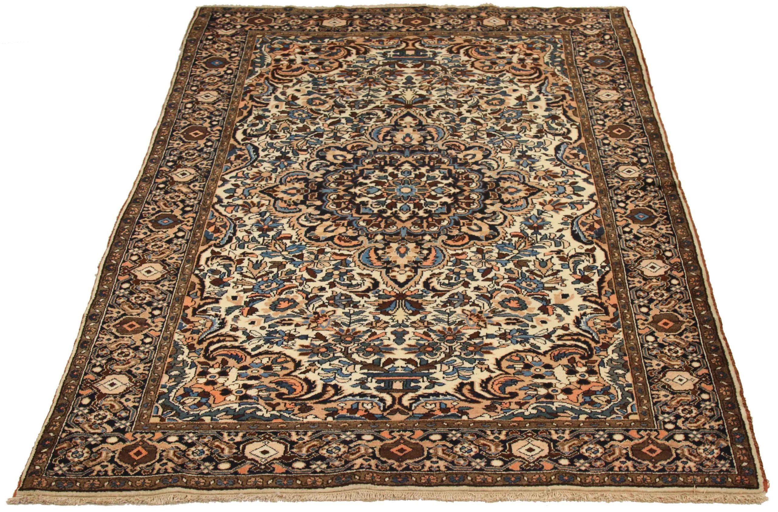 Descubre la elegancia de la pequeña alfombra persa Hamadan de circa 1880. Diseñado con Lana y AzulMarrónMarfilRosa, este diseño exclusivo es perfecto para realzar tu espacio.