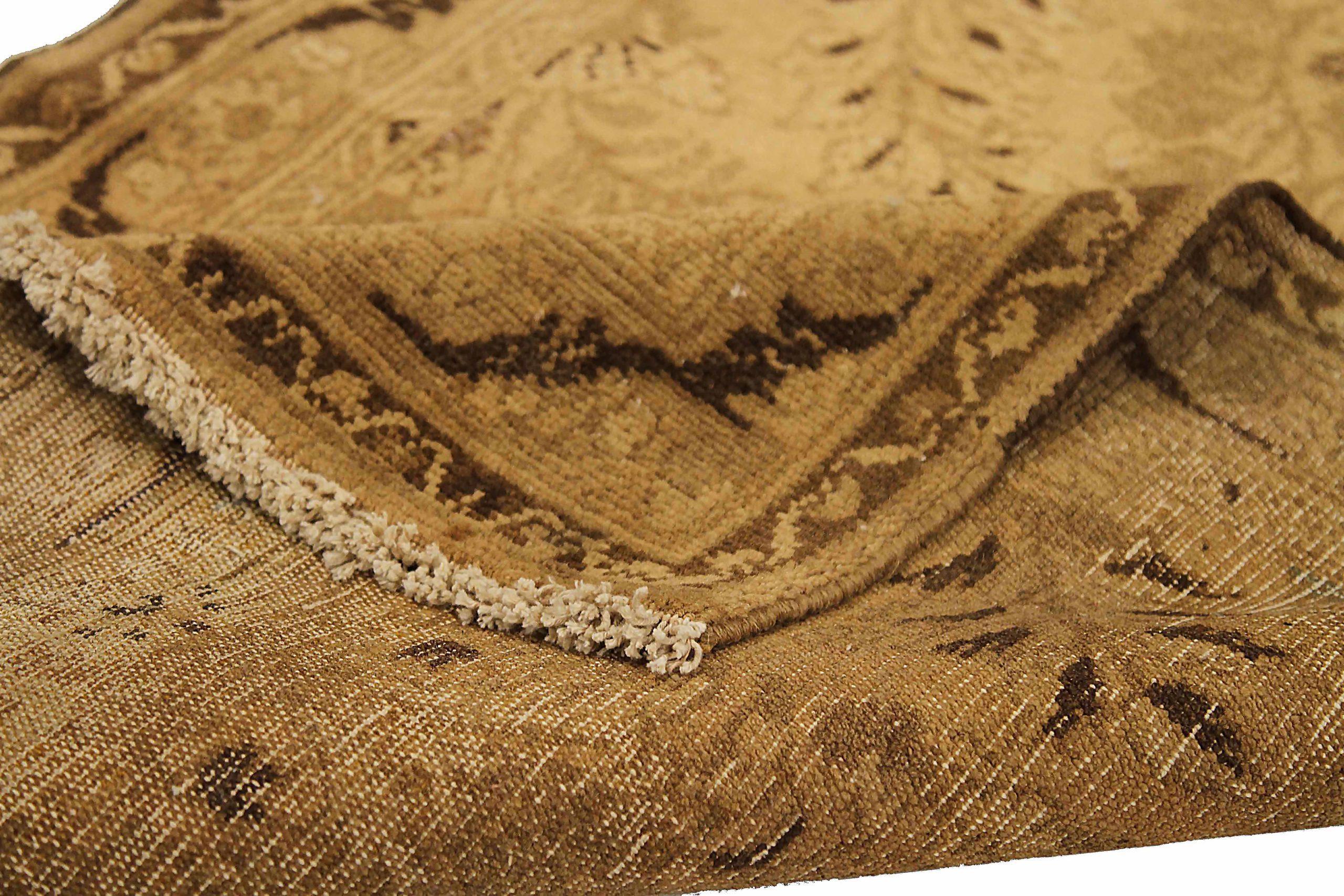Persian Hamadan Small Rug - Wool Brown Ivory 73432 In Excellent Condition For Sale In Dallas, TX