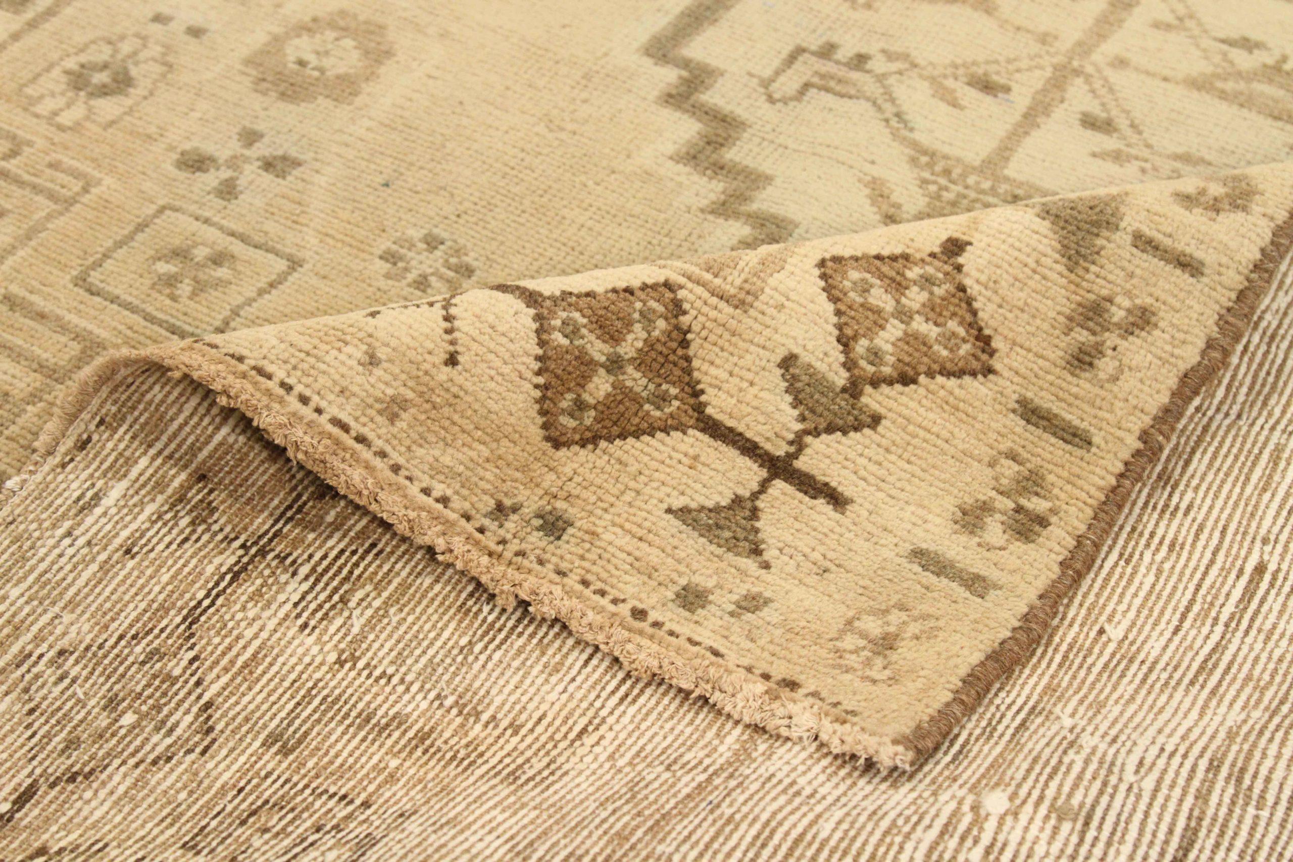 Persischer Hamadan Small Teppich - Wolle Braun Elfenbein Design - 75507 (Asiatisch) im Angebot