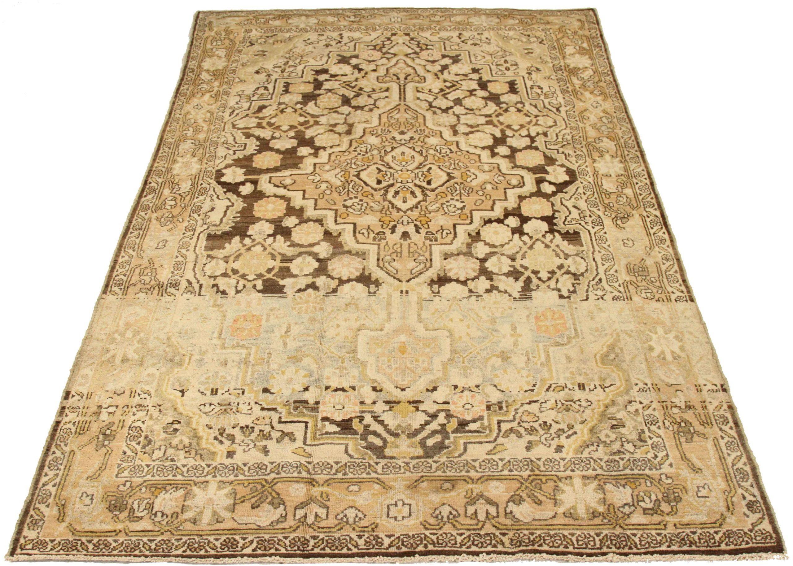 Discover the elegance of Persian Hamadan featuring Small Rug in Circa 1880. Designed with Wool and BrownIvoryYellow, this exclusive design is perfect for enhancing your space.