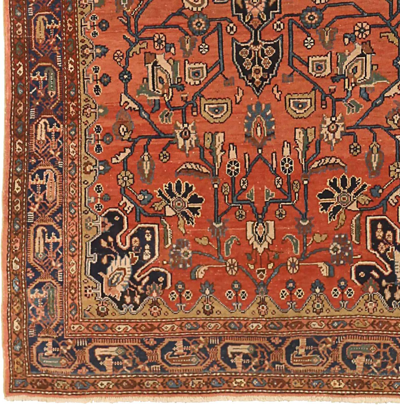 Persischer Hamadan Kleiner Teppich - Wolle Marineblau Rot Gelb 71535 (Asiatisch) im Angebot
