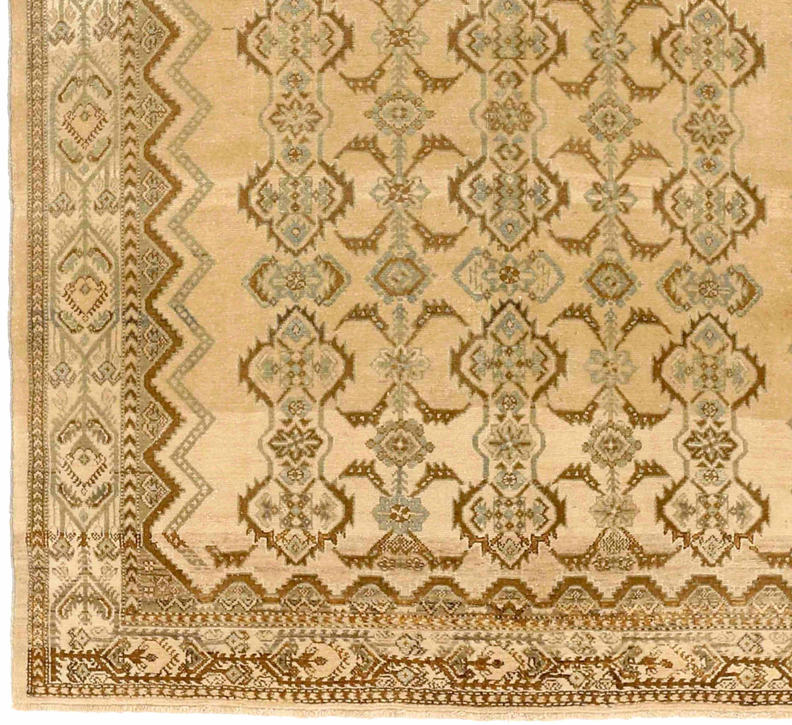 Persischer Hamadan Kleiner Teppich CIRCA 1910 - Wolle Blau Braun Elfenbein 73649 (Asiatisch) im Angebot