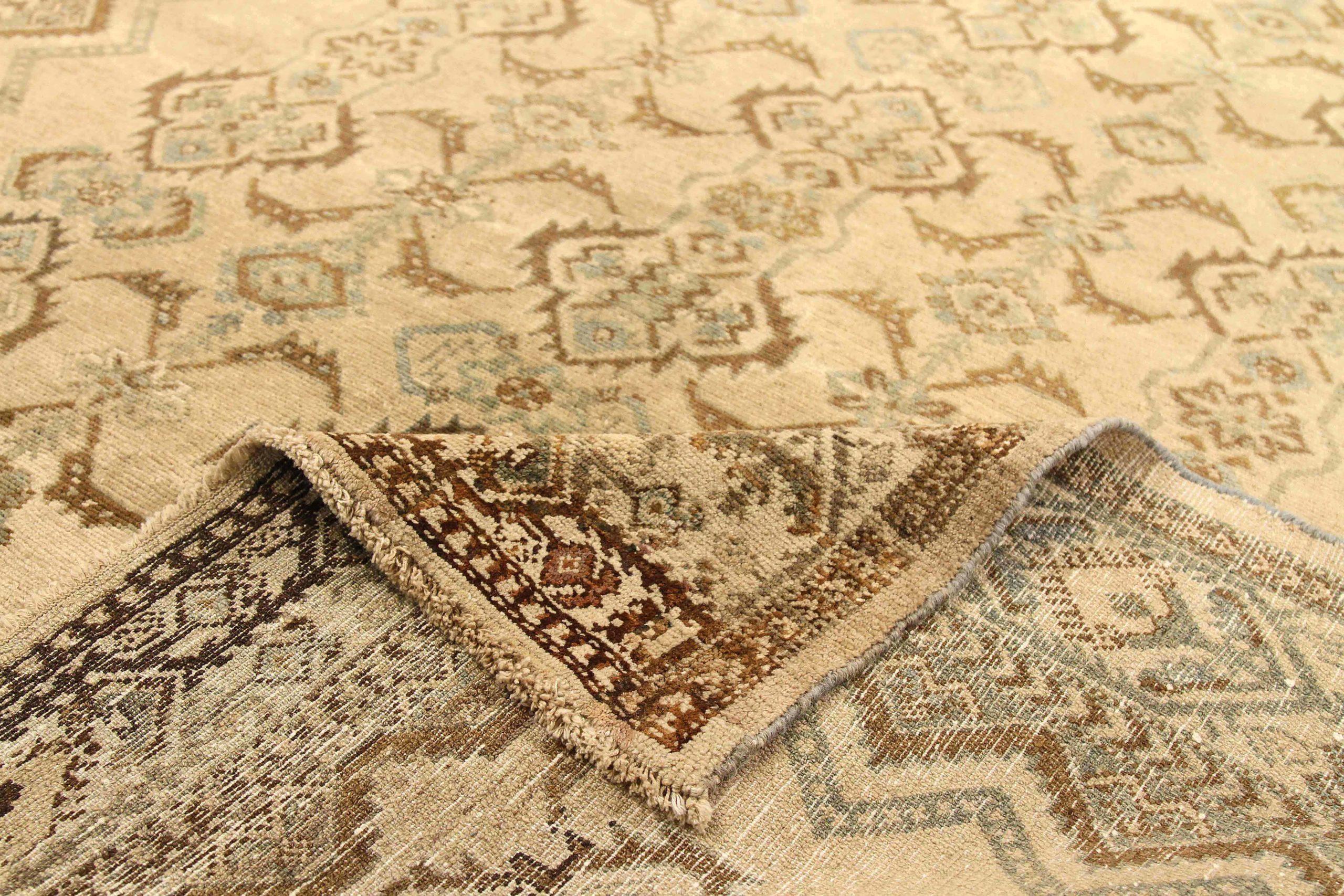 Persischer Hamadan Kleiner Teppich CIRCA 1910 - Wolle Blau Braun Elfenbein 73649 im Zustand „Hervorragend“ im Angebot in Dallas, TX