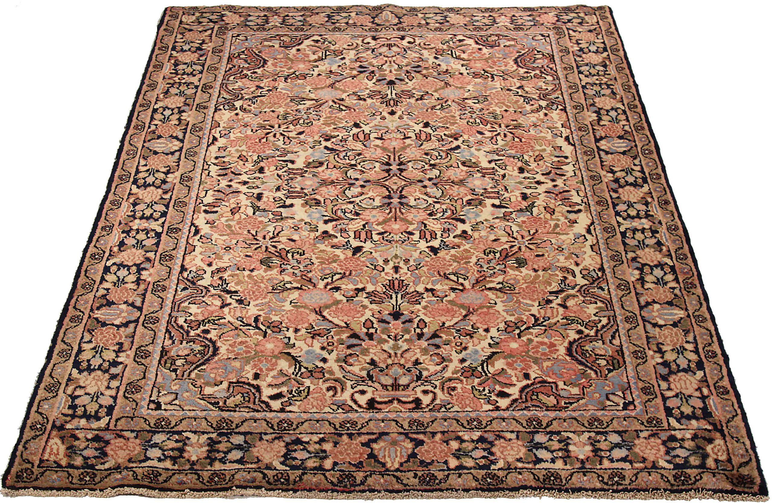 Entdecken Sie die Eleganz des persischen Hamadan mit dem kleinen Teppich von CIRCA 1940. Dieses exklusive Design aus Wolle und BlueIvoryPink ist perfekt, um Ihren Raum zu verschönern.