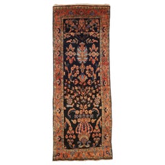 Tappeto persiano Hamadan Small Design - Lana Blu Navy Blu Rosa - 75144
